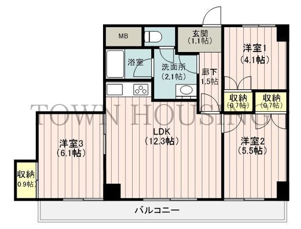 ハイライフ三田の物件間取画像